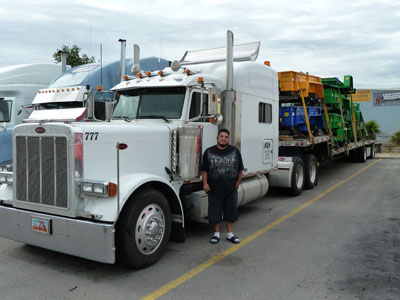 Hauling a load of trailers